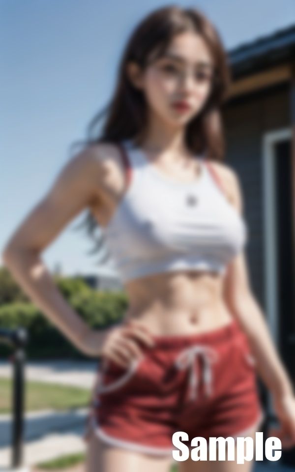 サンプル画像3:ジムでトレーニングするメガネ女子たち(にょわんぴ) [d_413320]