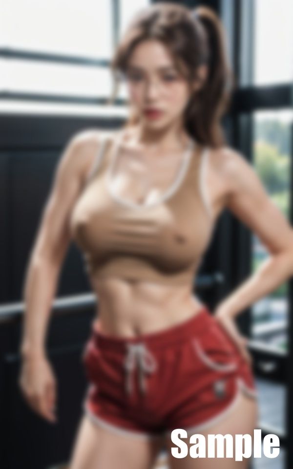 サンプル画像5:ジムでトレーニングするメガネ女子たち(にょわんぴ) [d_413320]