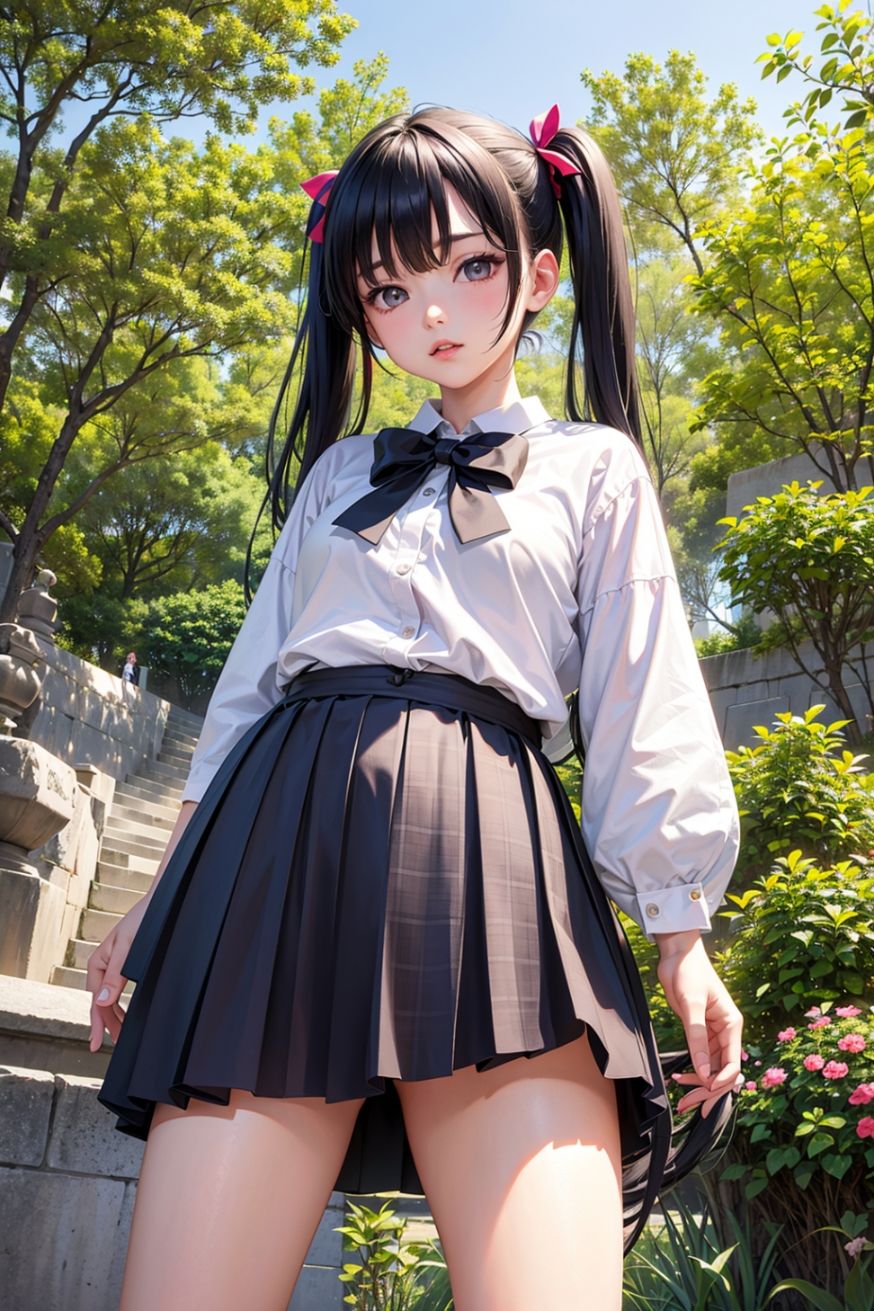 サンプル画像1:ローアングル専科 キュートなツインテール(A_LOVE_A) [d_413352]