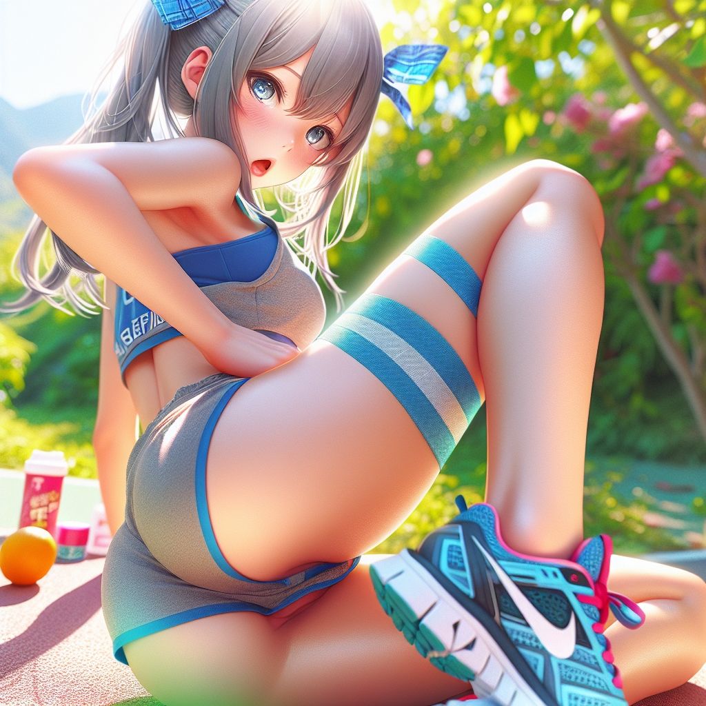 サンプル画像1:陸上女子・汗だく・汗染みフェチ専用 滴る汗 CG集(PinkRose) [d_413357]