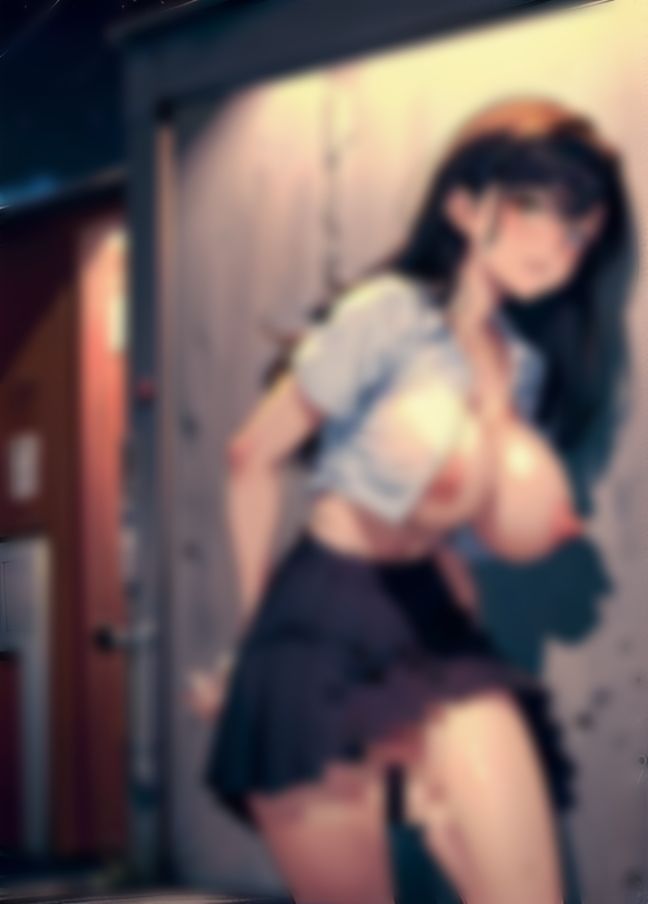 サンプル画像2:学校の帰り道に我慢できなくて…制服スカートを脱いで野外セックス(AI博士) [d_413426]