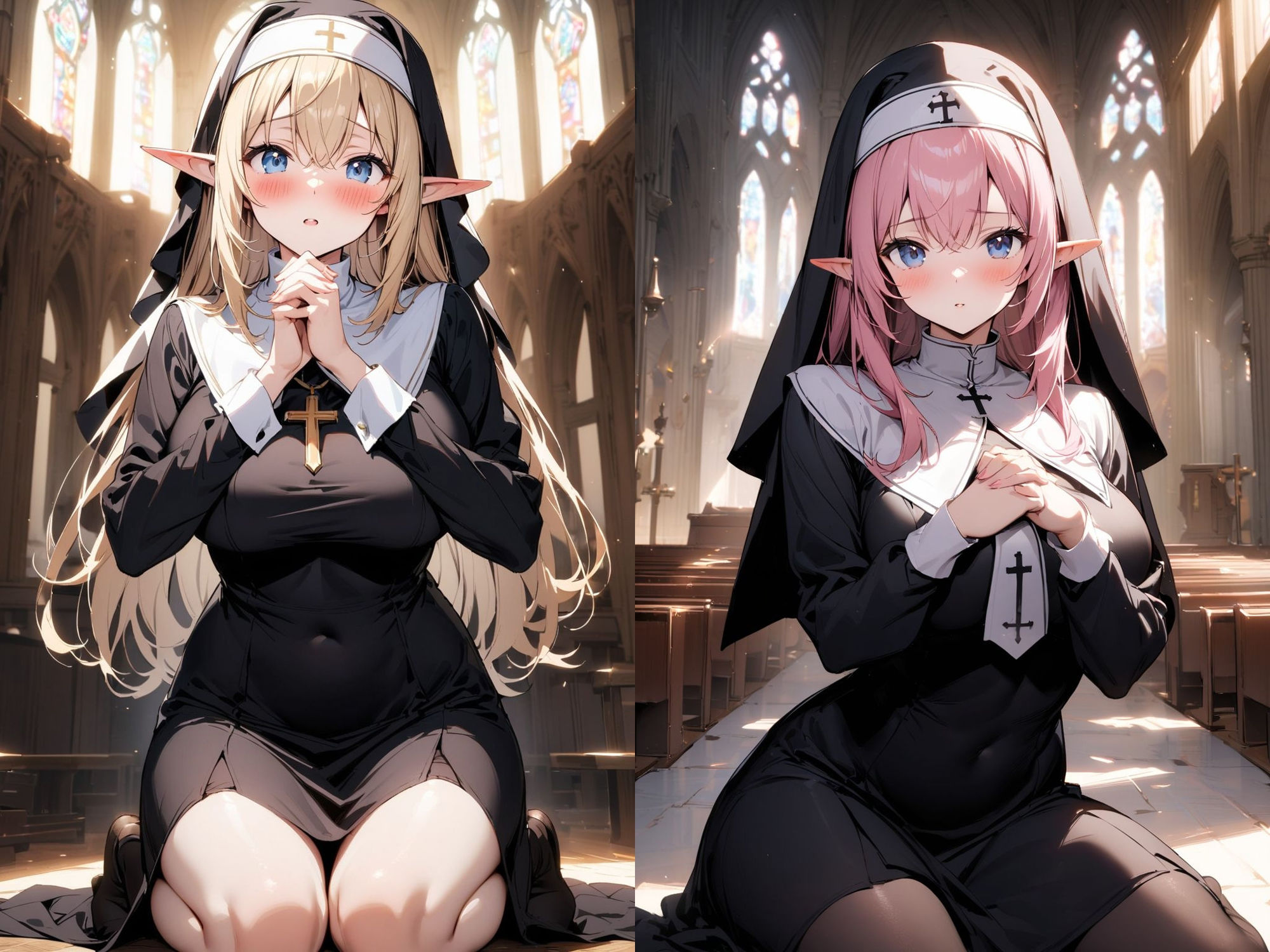 サンプル画像1:異世界転生:2人のエルフシスターは処女だった！？守り抜いてきた純潔を汚してみた件(聖水の彼方) [d_413443]