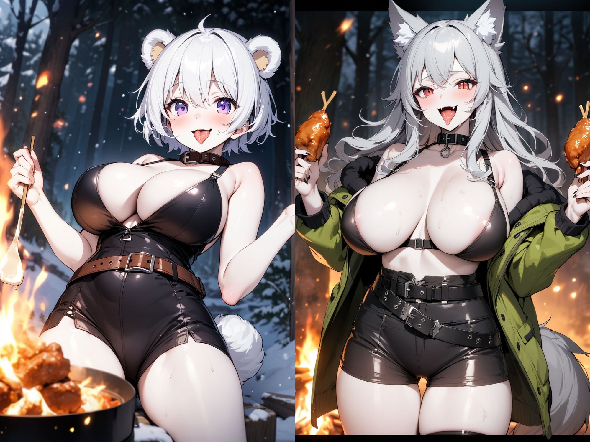 サンプル画像2:異世界転生:山越え中に飢えた盗賊団と遭遇！？優しくしたら懐かれてHなご奉仕をしてくれた件(聖水の彼方) [d_413501]