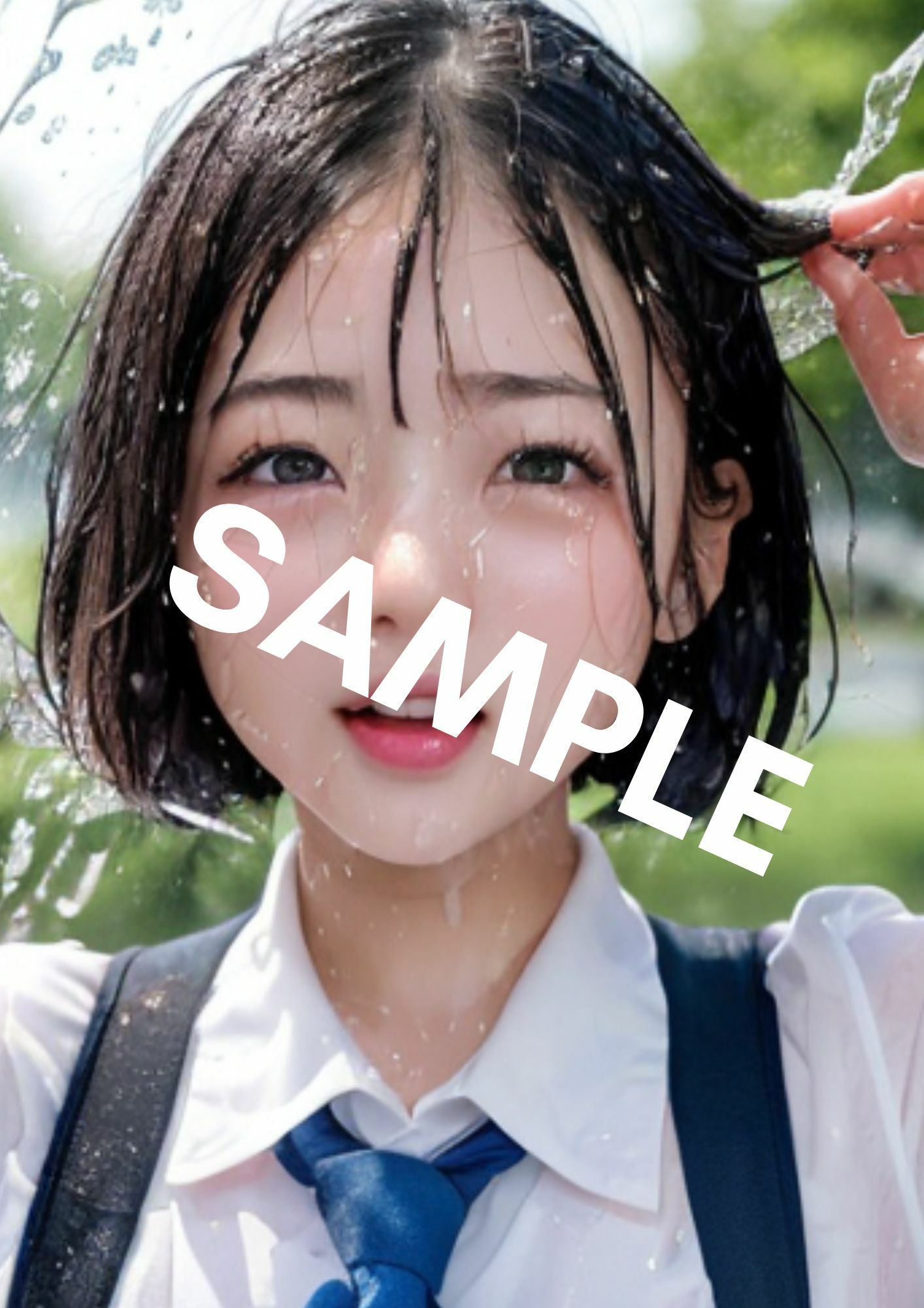 サンプル画像5:濡れている女子校生(AIアリス) [d_413511]