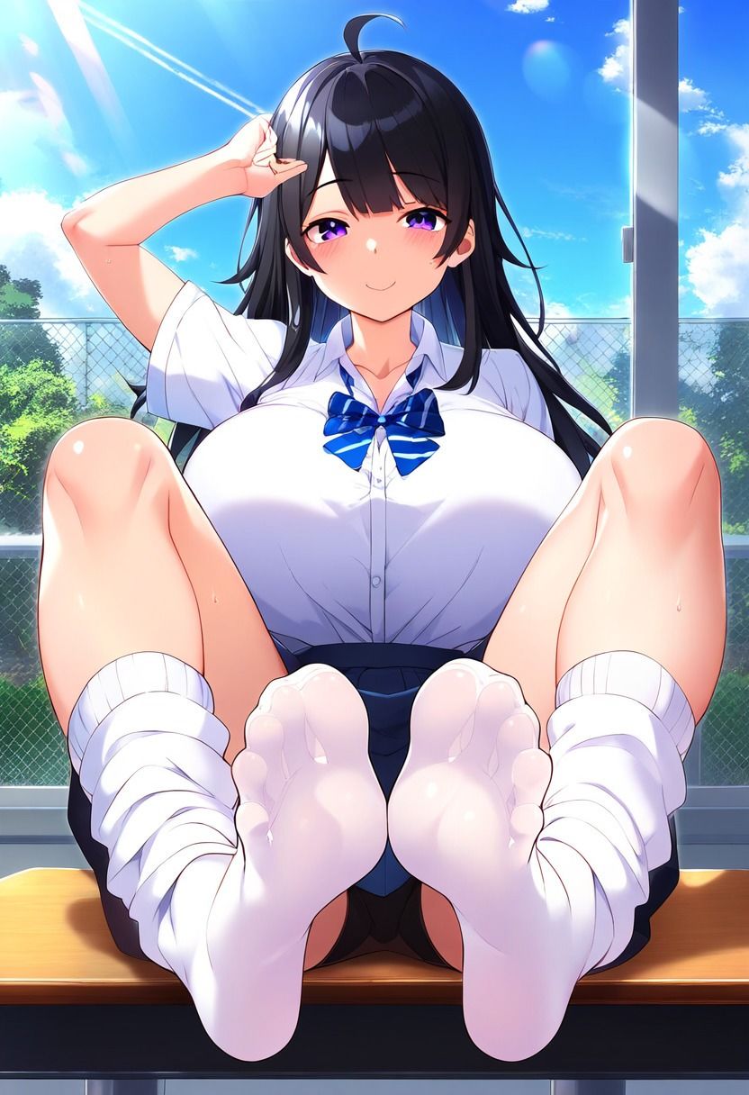 サンプル画像2:ニーソックスJK(AI美女のぬくもり) [d_413512]