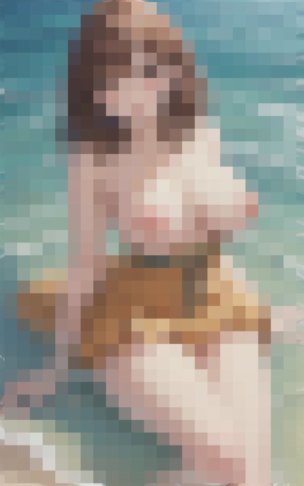 サンプル画像3:灼熱の海で…破廉恥露出〜エロすぎ水着美女(kirakiraAI) [d_413564]