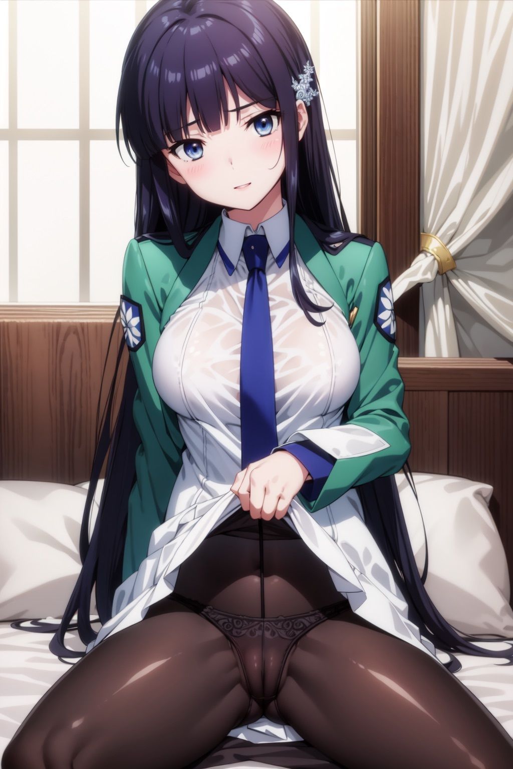 サンプル画像3:魔法科○校の◯等生 司波◯雪 制服・水着タイツCG集(Rin ｜ AI art) [d_413684]