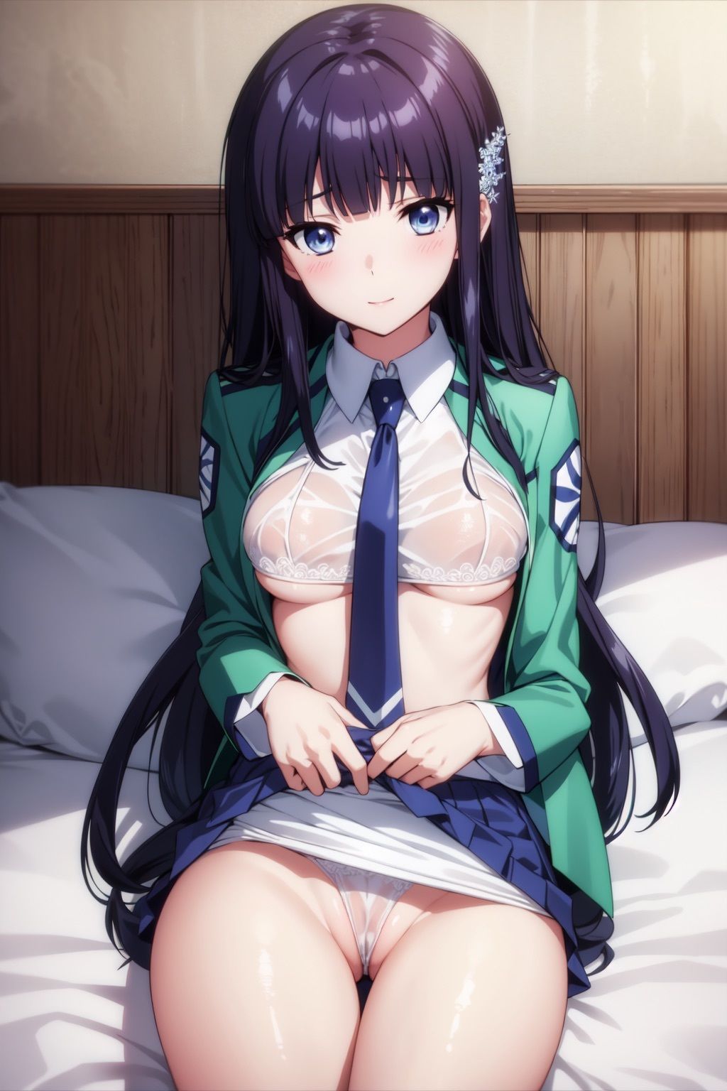 サンプル画像4:魔法科○校の◯等生 司波◯雪 制服・水着タイツCG集(Rin ｜ AI art) [d_413684]