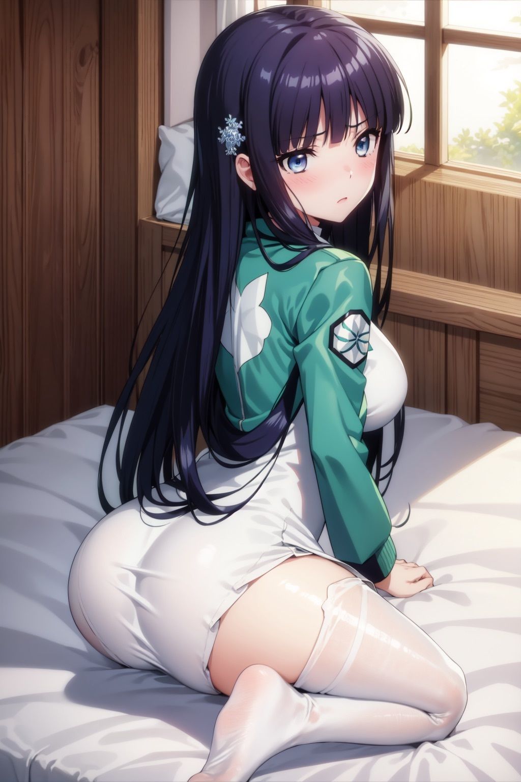 サンプル画像5:魔法科○校の◯等生 司波◯雪 制服・水着タイツCG集(Rin ｜ AI art) [d_413684]