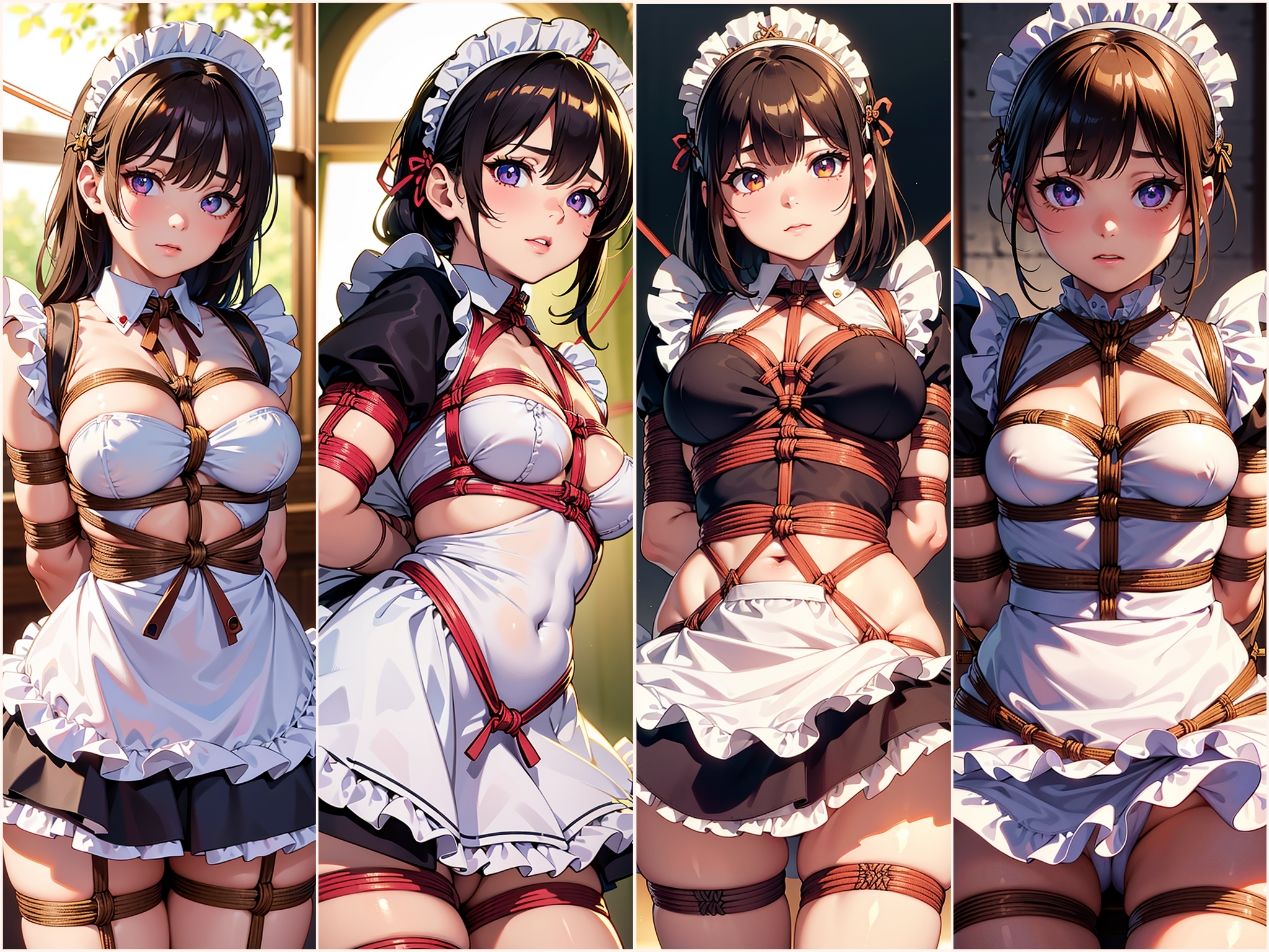 サンプル画像1:メイド緊縛 エスカレートする縄遊び(桜流しの雨) [d_413696]