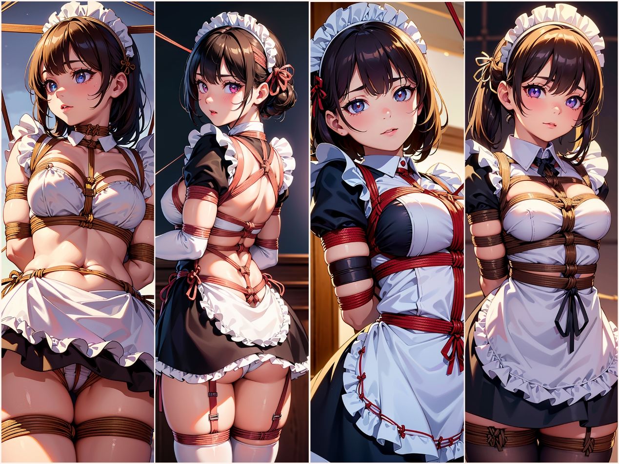 サンプル画像2:メイド緊縛 エスカレートする縄遊び(桜流しの雨) [d_413696]