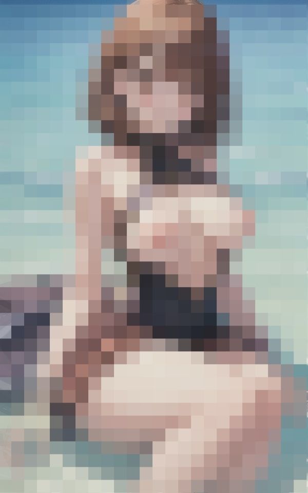 サンプル画像4:巨乳彼女 二人きりの浜辺で…(Rabbitラボ) [d_413805]