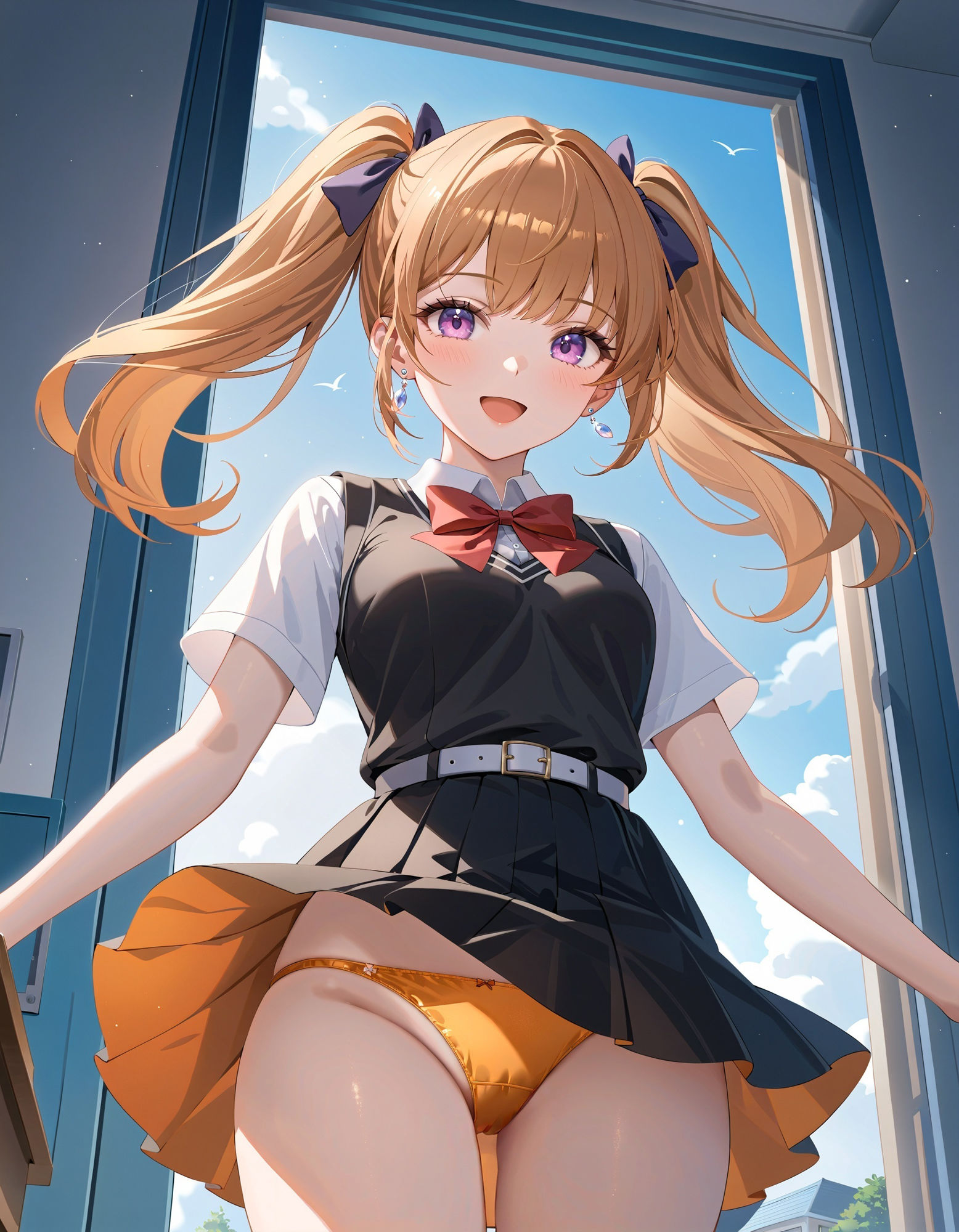 サンプル画像3:制服女子の風チラ2(D.P.H.) [d_413861]