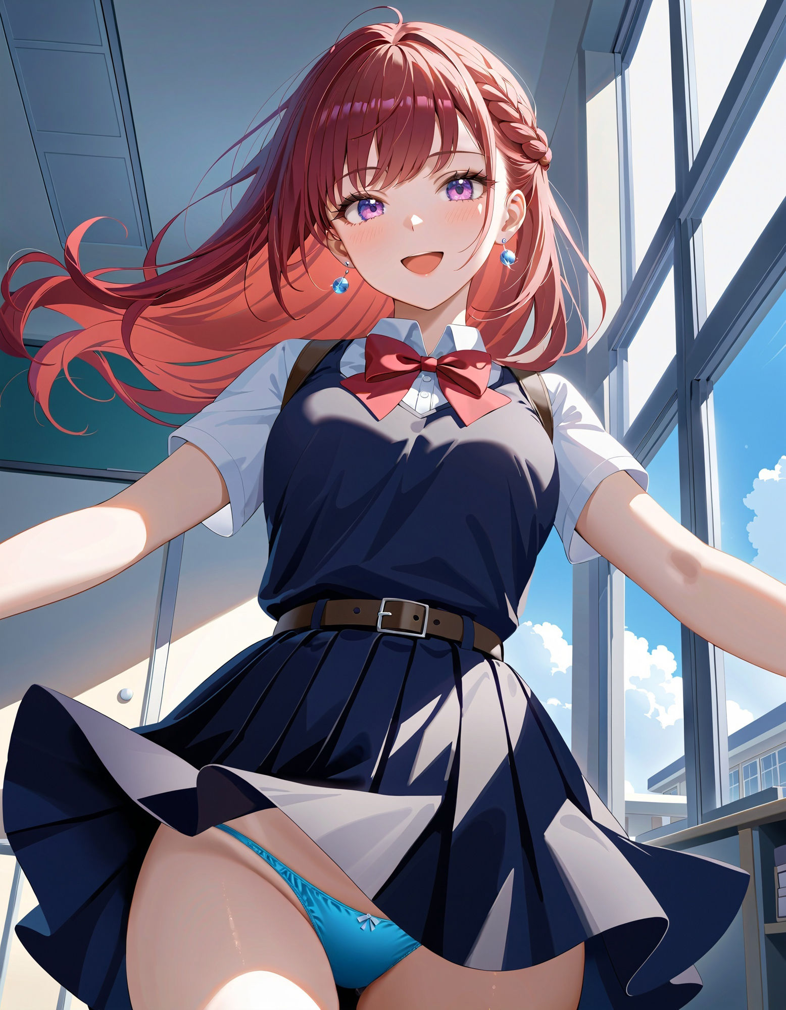 サンプル画像4:制服女子の風チラ2(D.P.H.) [d_413861]