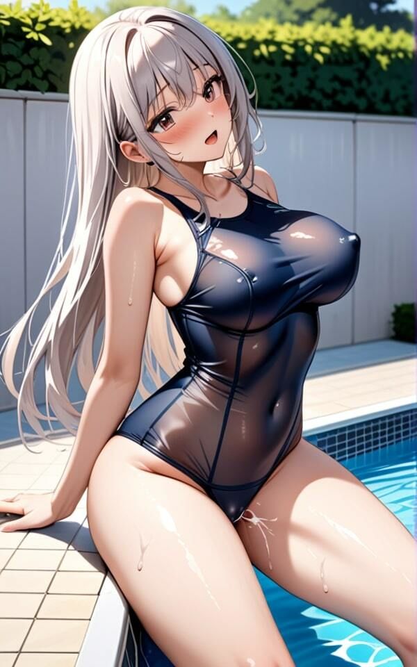 サンプル画像3:スクール水着がエロ過ぎる！ この水着って生地薄くない？(斜め45度の絶景) [d_413943]