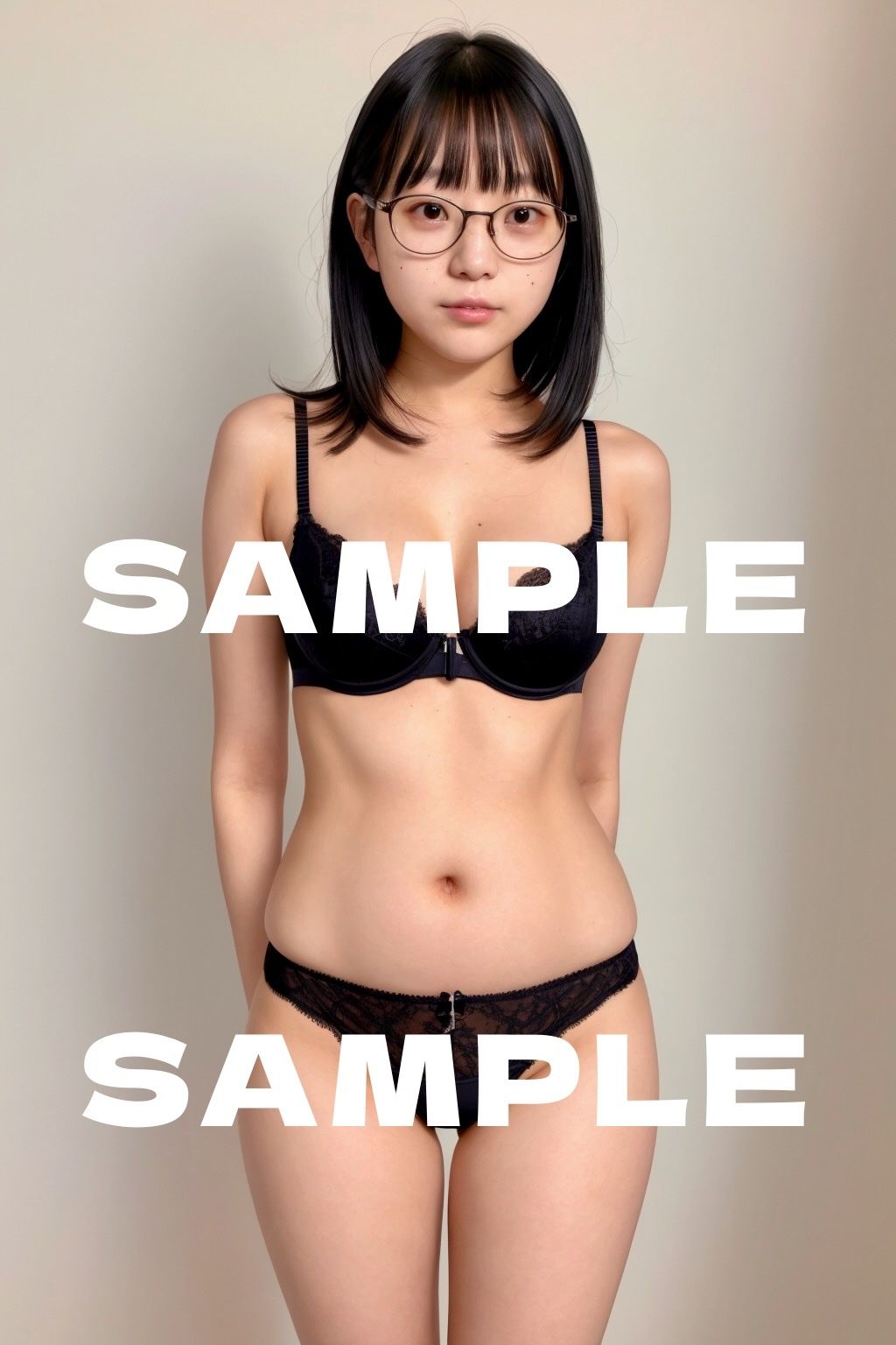 サンプル画像2:AI眼鏡女子 セクシー画像コレクション(妄想Tech工房) [d_413963]