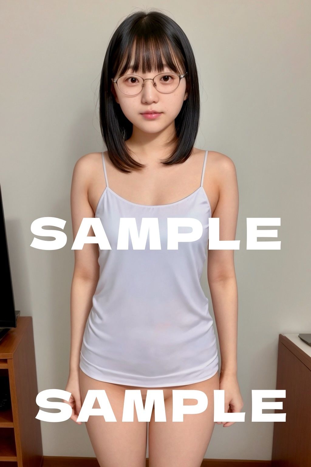 サンプル画像4:AI眼鏡女子 セクシー画像コレクション(妄想Tech工房) [d_413963]