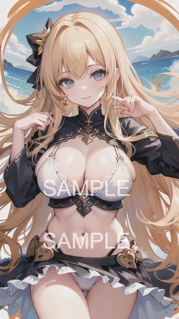 サンプル画像1:夏の美女。水着ファッションAIイラスト集(ラテ) [d_414116]