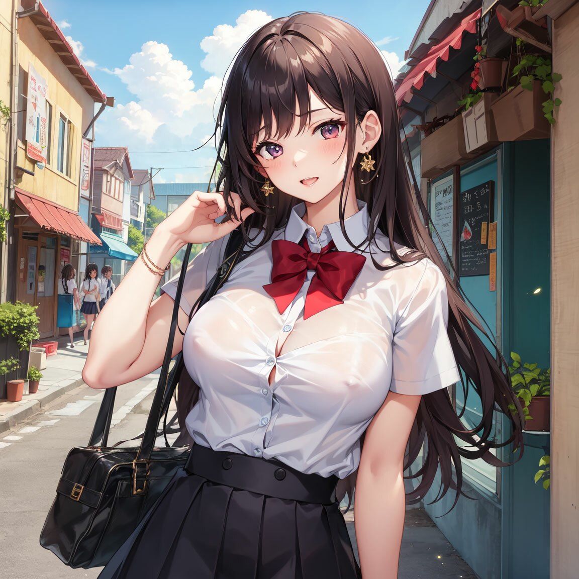 サンプル画像2:制服×3〜ところかまわず中出しエッチ〜(とろ透け工房) [d_414309]