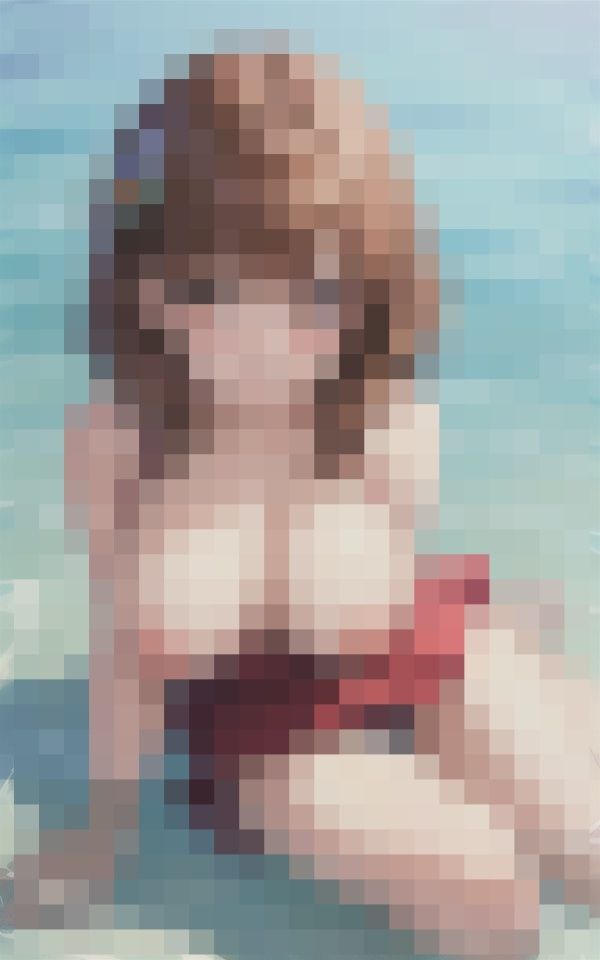 サンプル画像4:超絶SEXY！ビーチの露出美女(kirakiraAI) [d_414317]