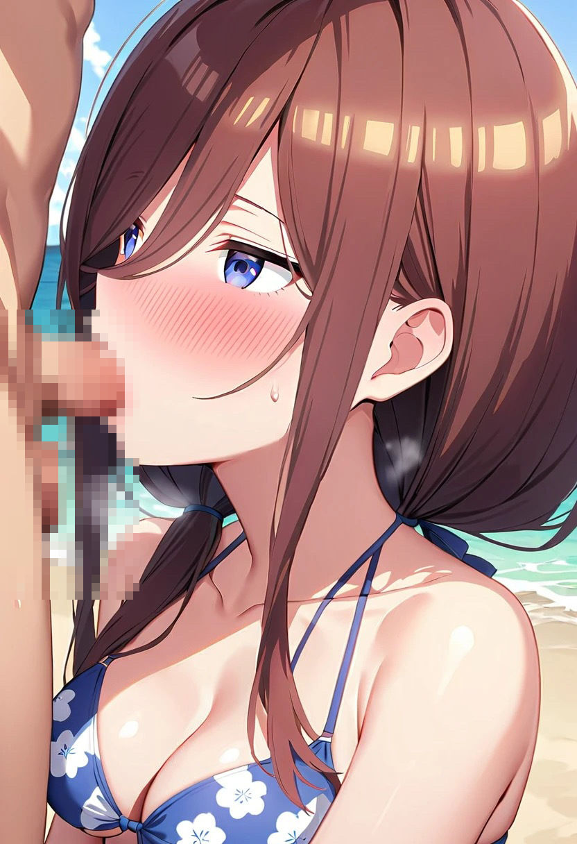 三玖と海でイチャイチャセックスのサンプル画像 6