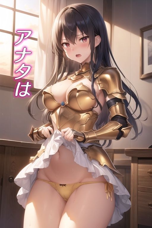 サンプル画像5:嫌な顔でスカートたくし上げてパンツ見せる娘〜女騎士編〜(AIパンツ部) [d_414490]