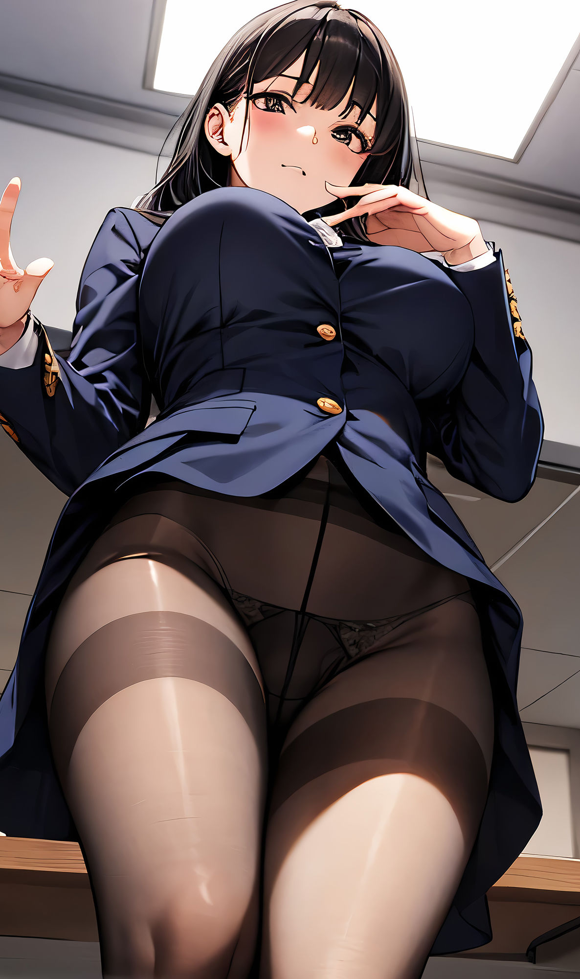 サンプル画像2:パンストJKの誘い【パンストを履いたムチムチJKのCG写真集】(華麗なる触手) [d_414562]