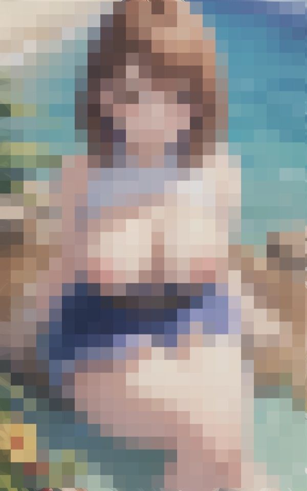 サンプル画像6:SEXY水着の巨乳美女「一緒に遊ぼ？」(癒しのAI美女) [d_414589]