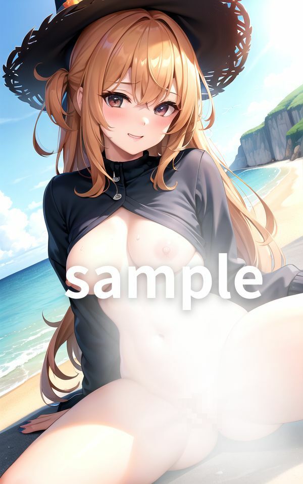 サンプル画像4:ビーチでナンパ 大胆に脱ぐ痴女たち(AI娘) [d_414753]