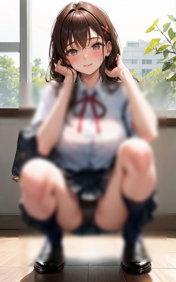 サンプル画像1:しゃがみパンチラ、見ていいよ(妄想ベジタリアン) [d_415043]