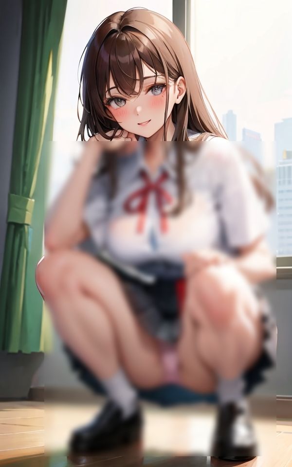 サンプル画像3:しゃがみパンチラ、見ていいよ(妄想ベジタリアン) [d_415043]