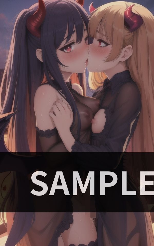 サンプル画像2:サキュバスとサキュバス 出会ってしまったら(楽園ヒーロー) [d_415125]