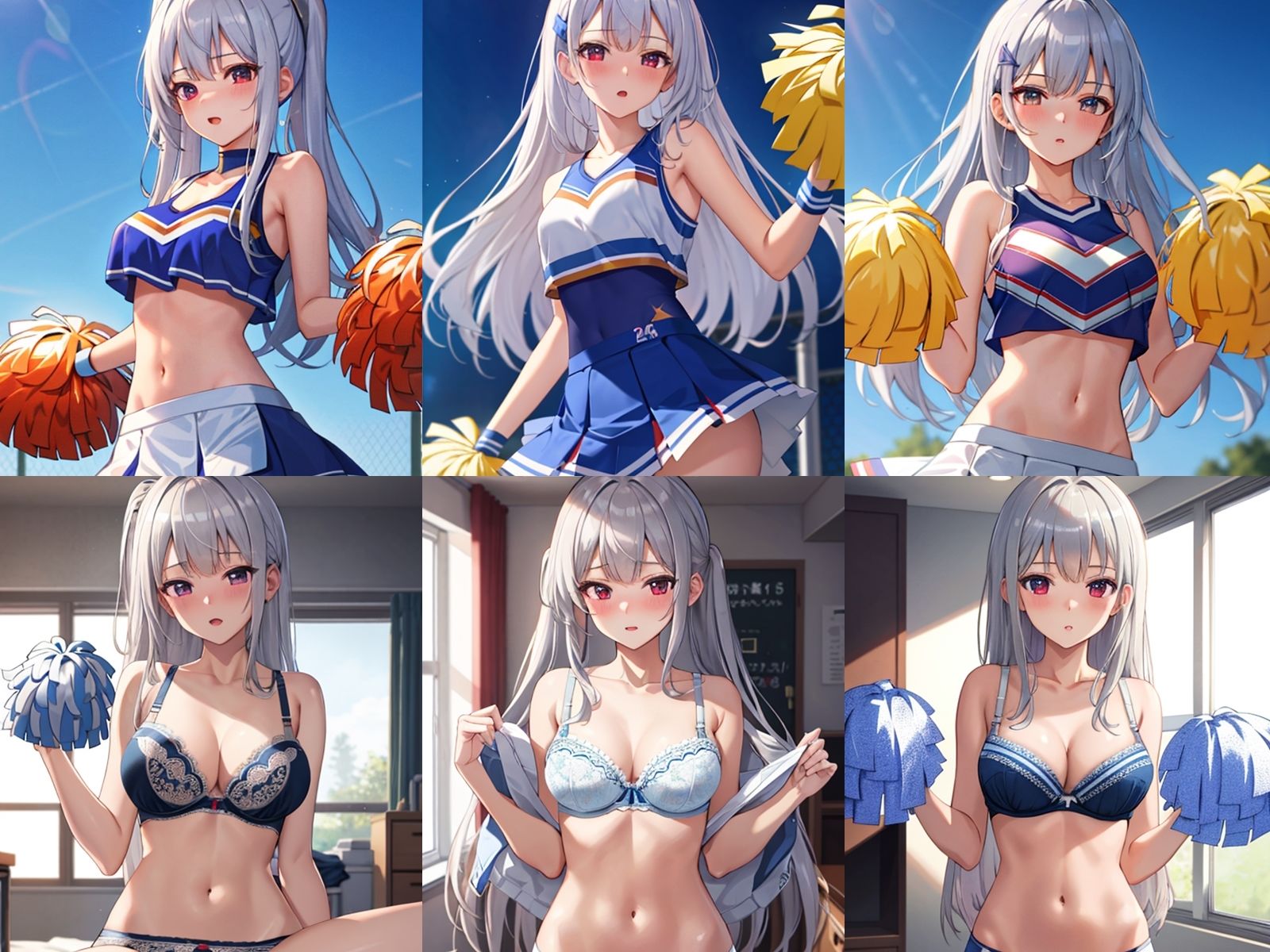 サンプル画像1:チンポ応援してくれる銀髪チアガールが中出しセックスで孕みボテ腹になるまで(千草屋) [d_415275]