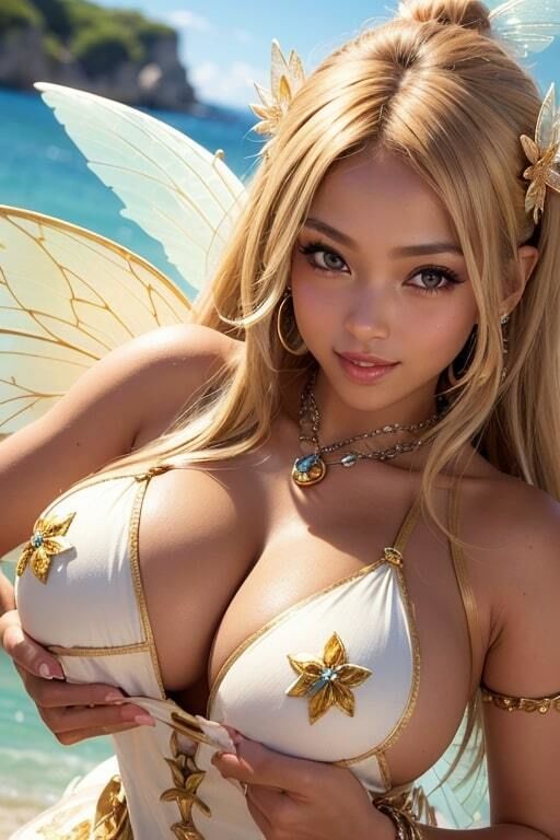 サンプル画像2:AIグラビア写真集 爆乳ギャル妖精(YUKI) [d_415359]