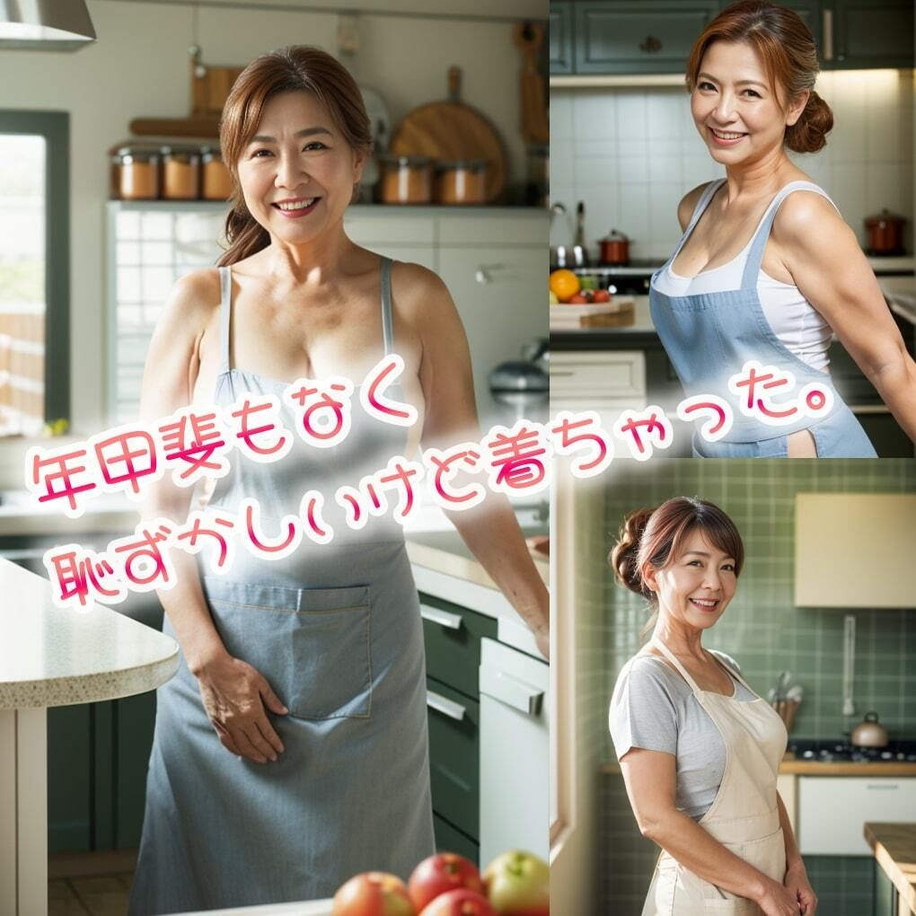 サンプル画像3:【着衣熟女】義母のキッチン〜エプロンからはみ出る暴れ陰毛〜(紐をギュッとね) [d_415520]