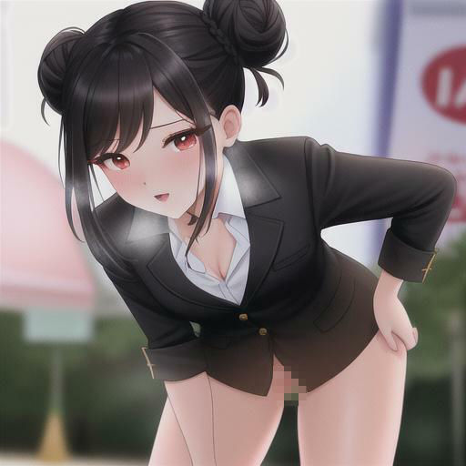 サンプル画像2:黒髪清楚おだんごちゃんのどこでも露出！！(まんまんちん) [d_415695]