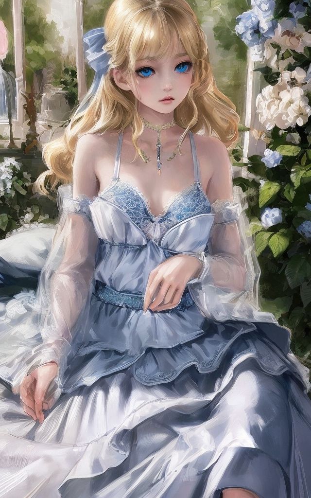 サンプル画像1:Transparent flower ＆ dress(AI ARTS UK) [d_415825]
