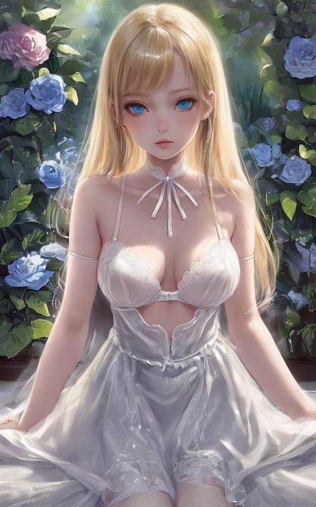 サンプル画像5:Transparent flower ＆ dress(AI ARTS UK) [d_415825]