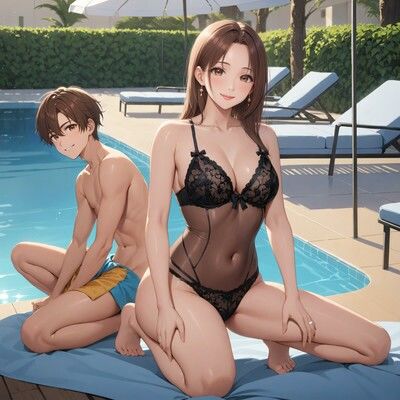 サンプル画像1:「夏・fiery and romantic summer with mom」KnitMomのイラスト集第35弾(KnitMom) [d_415874]