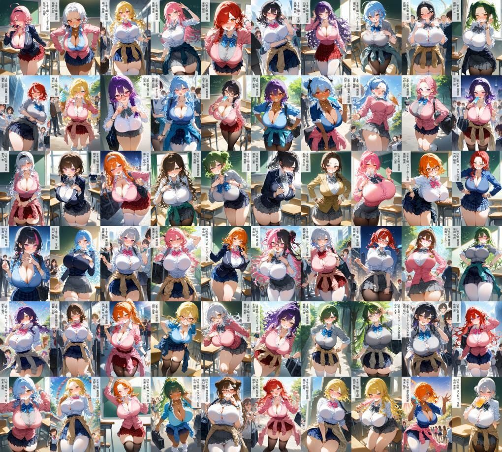 サンプル画像6:60キャラ 制服爆乳JK 即オチ2コマ(事務びーむ) [d_416340]