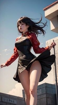 サンプル画像5:チャイナドレスでパンチラ美人(kakikomiai) [d_416431]