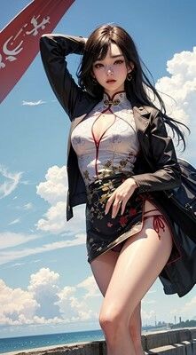 サンプル画像6:チャイナドレスでパンチラ美人(kakikomiai) [d_416431]