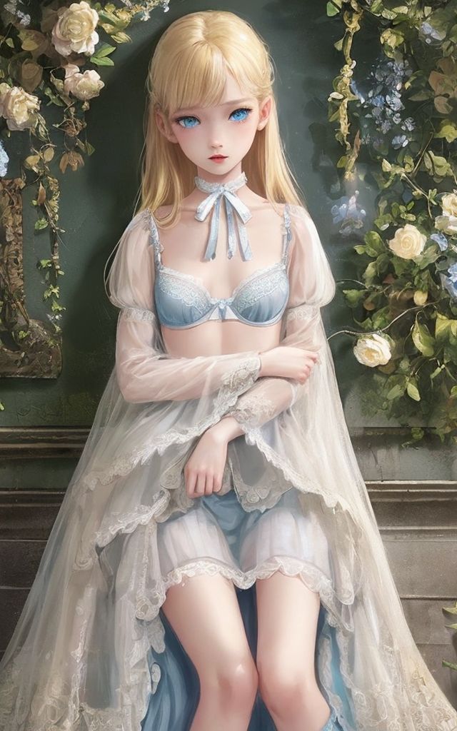 サンプル画像5:Transparent lingerie and flower(AI ARTS UK) [d_416489]