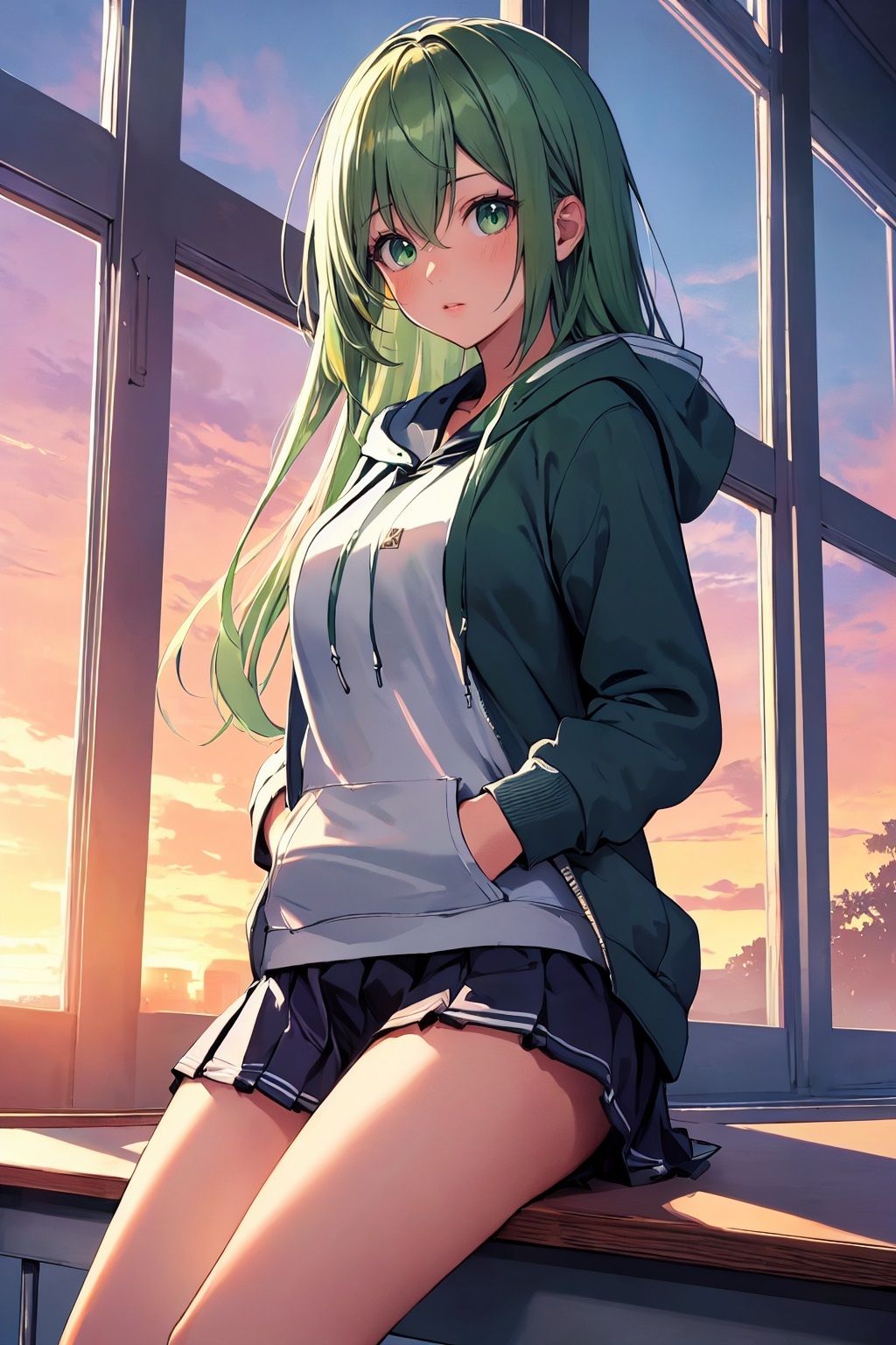 サンプル画像4:AIアイドル写真集山翡翠美翠（ミドリ）学校(きゅりうむ) [d_416502]