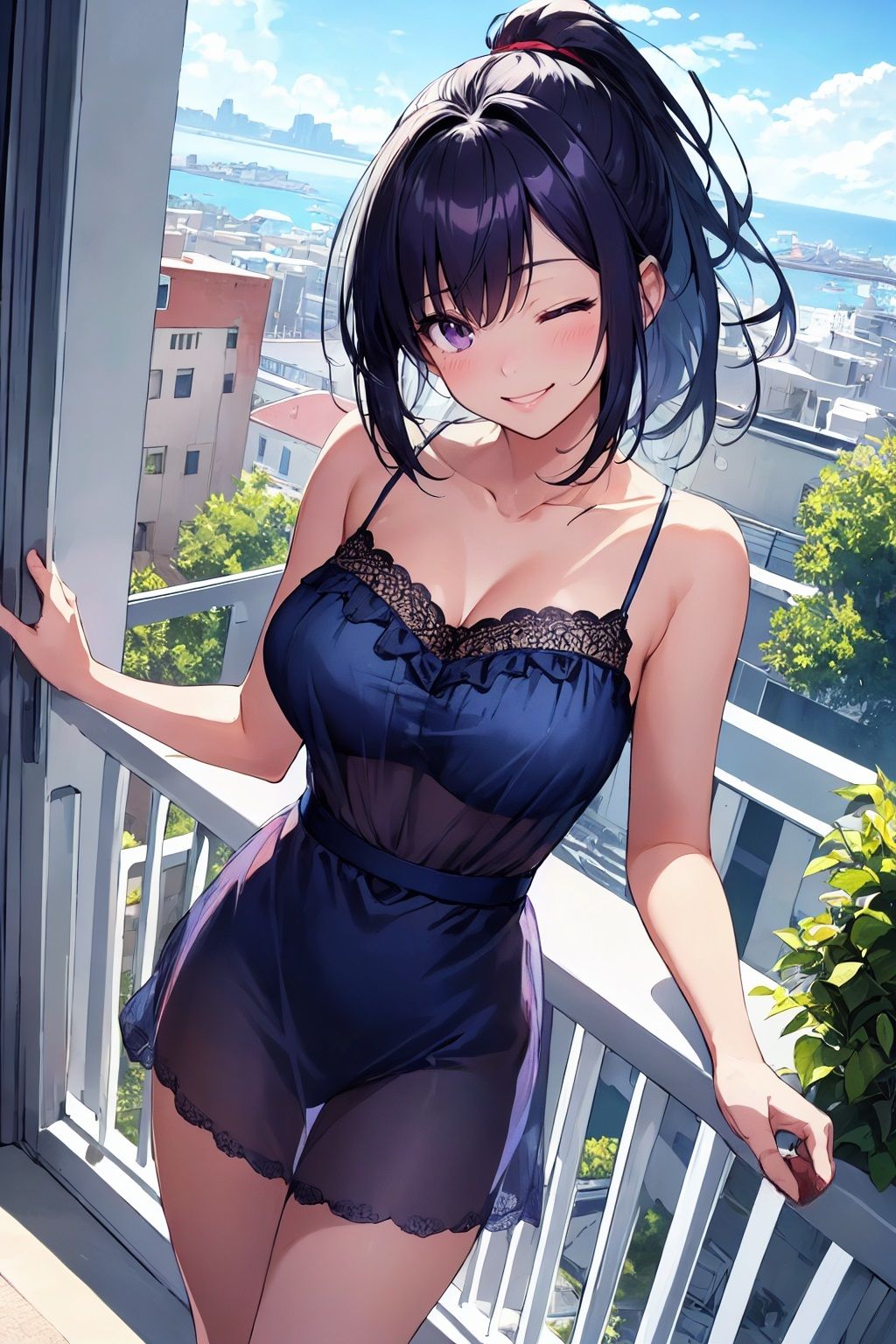 サンプル画像1:AIアイドル写真集 紺野紫輝（シキ） 下着部屋着(きゅりうむ) [d_416506]