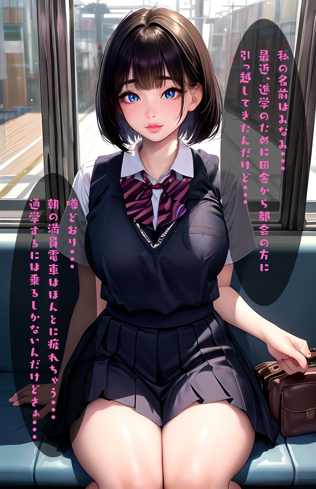 サンプル画像1:巨乳JK集団痴●電車(くりいむぱい) [d_416526]
