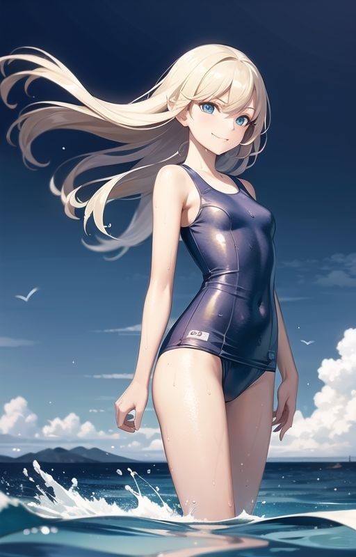 サンプル画像3:野外セックスを守りたくなるスク水少女と。(ai生成ろりぽっぷ) [d_416929]