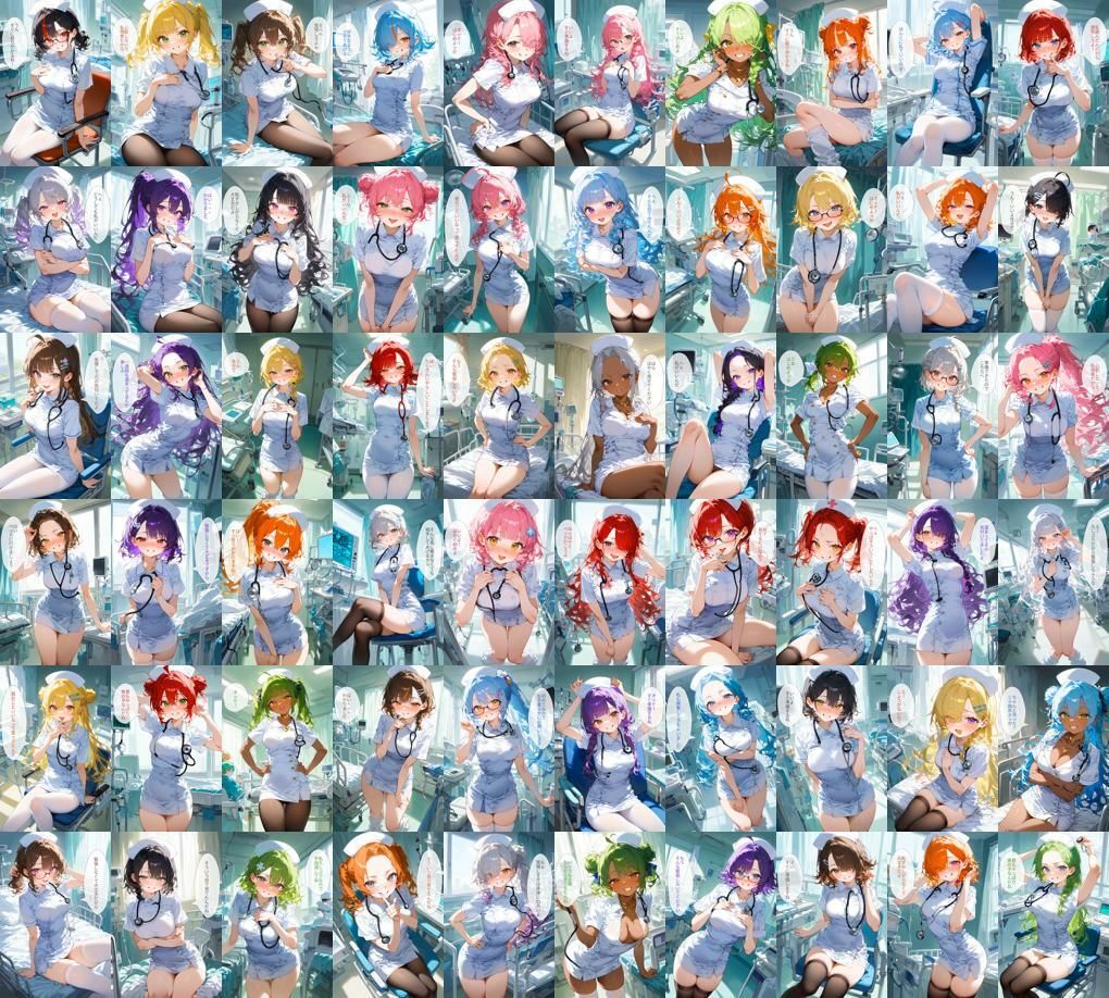 サンプル画像6:60キャラ ミニスカナース 即オチ2コマ(事務びーむ) [d_416936]