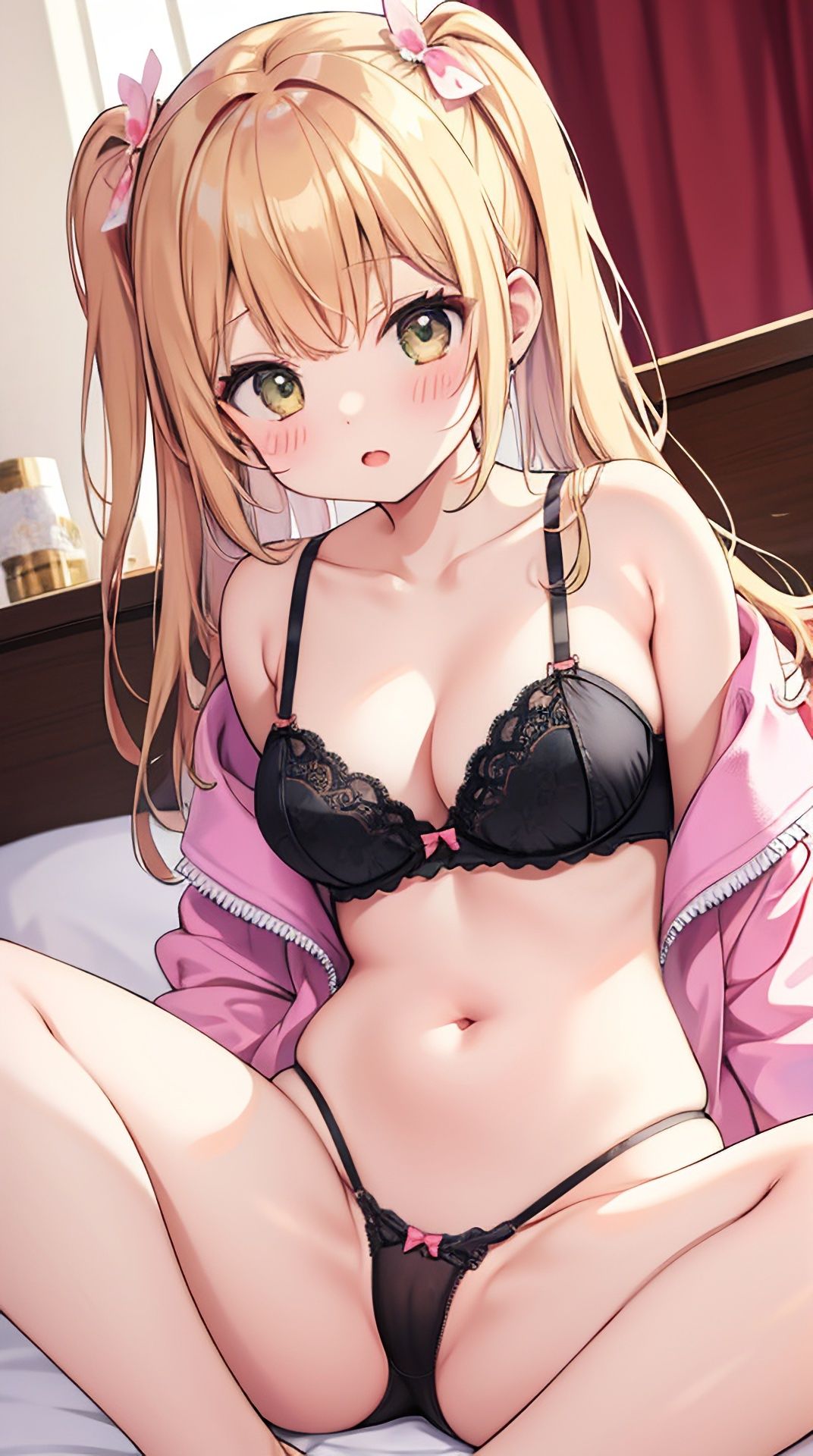 サンプル画像6:【ROCG032】下着100，紫髪ツインテール100，白髪猫耳100，黒髪100，約400枚，1072×1920完成(ローズ志向) [d_416971]