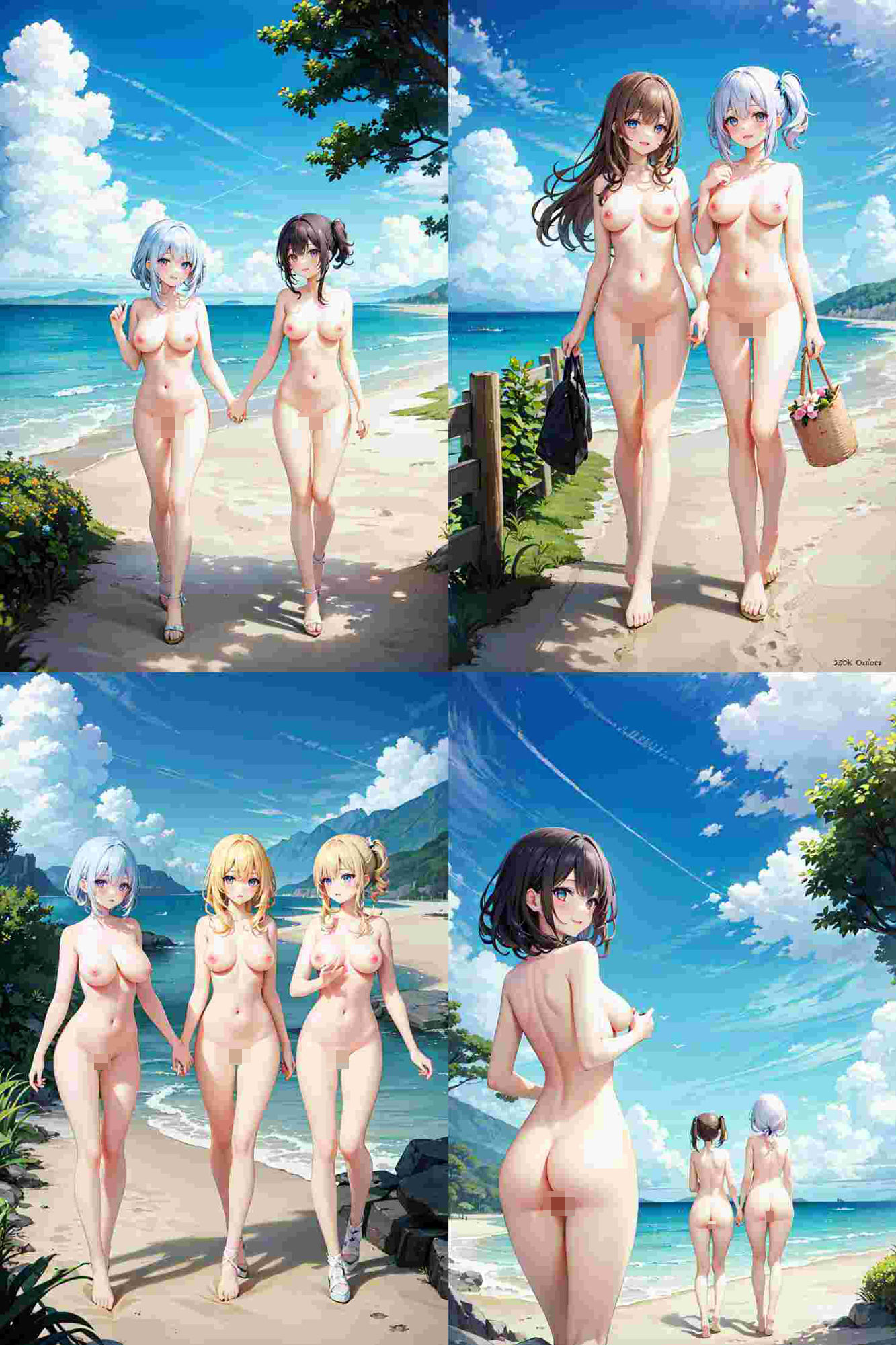 サンプル画像5:浜辺の誘惑(AIおぱいん屋) [d_417019]